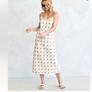 NWT Jenni Kayne Slip Dress Caramel Dot S
